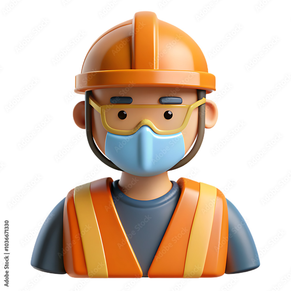 construction worker. 3D Icon construction worker. 3D Icon