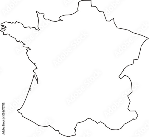 Outline country state France border outline state
