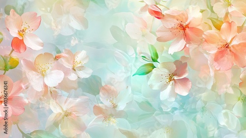 Background: Various flowers and green trees.