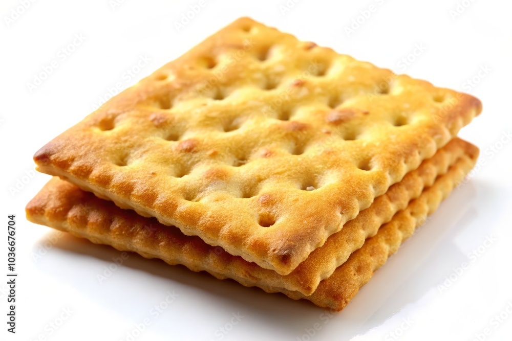 Crispy, salty cracker macro photography on a clean white background, ideal for food branding, advertising, and text overlays—highly detailed for effective marketing strategies. Crispy, salty cracker macro photography on a clean white background, ideal for food branding, advertising, and text overlays—highly detailed for effective marketing strategies.
