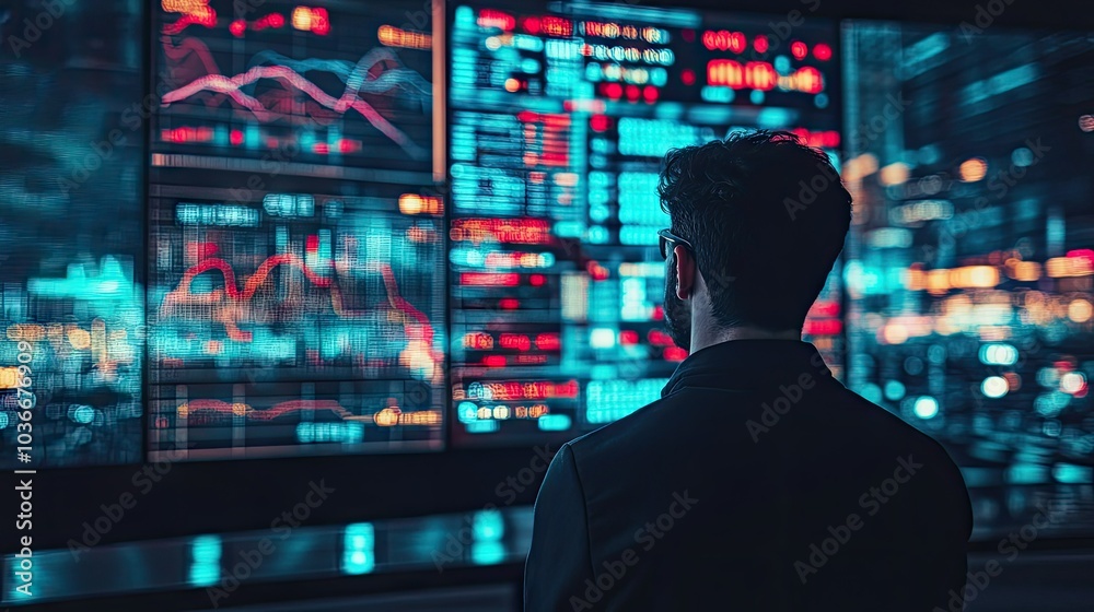 Data Analyst Visualizing Insights on Large Screen