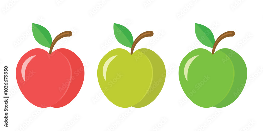 Apple fruit icon in flat style. Healthy dessert vector illustration on isolated background. Fresh food sign business concept. Apple fruit icon in flat style. Healthy dessert vector illustration on isolated background. Fresh food sign business concept.