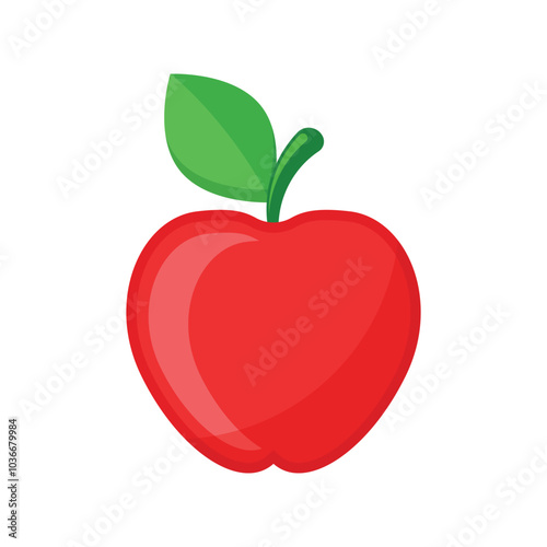 Apple fruit icon in flat style. Healthy dessert vector illustration on isolated background. Fresh food sign business concept.