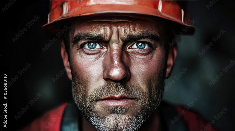 Weary Factory Worker in Safety Gear Weary Factory Worker in Safety Gear