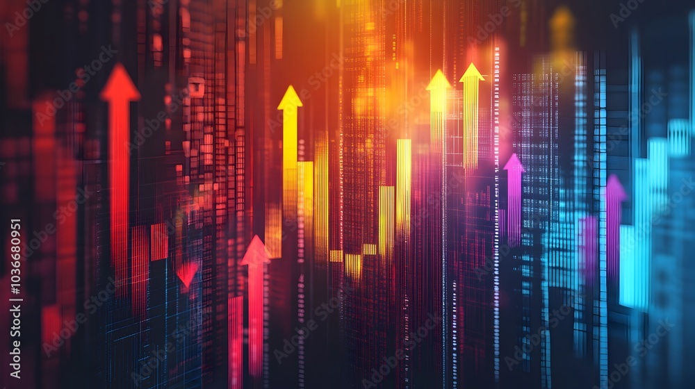 Vibrant Arrow Collage for Market Business and Financial Analytics Concept Vibrant Arrow Collage for Market Business and Financial Analytics Concept