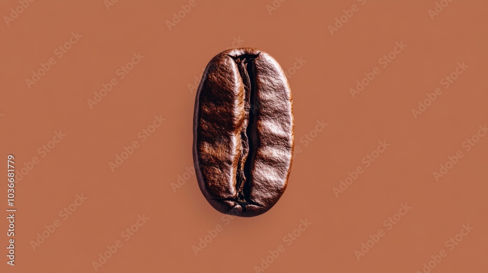 a single coffee bean floating in the center of image a single coffee bean floating in the center of image