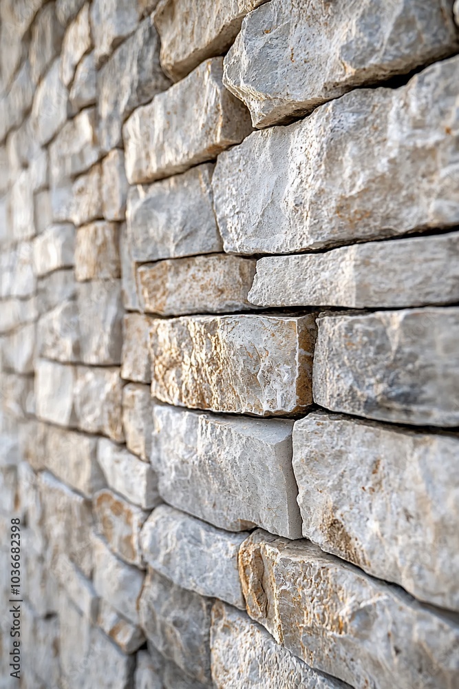 Close-up view of a stone wall with a rough, natural texture.