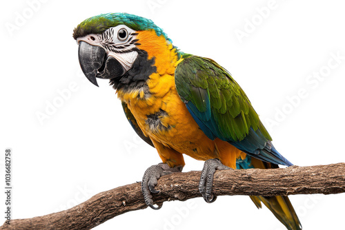 Vibrant Parrot Isolated on a transparent Background Perfect for Educational Materials and Artistic Projects photo