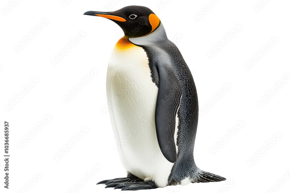 Fototapeta premium Charming Adult Penguin Isolated on transparent Background Perfect for Nature and Wildlife Illustrations and Educational Materials