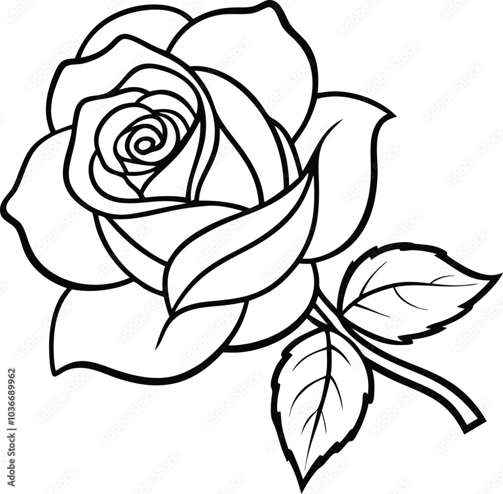 Rose silhouettes vector illustration on white background Rose silhouettes vector illustration on white background