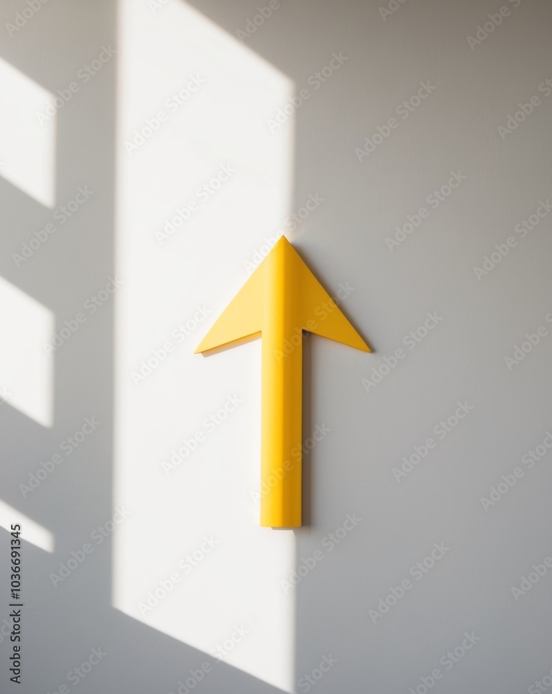 A yellow arrow symbolizing growth and success in business. A yellow arrow symbolizing growth and success in business.