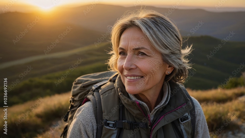 The woman is a traveler, she is happy and smiling. She has visited different parts of the world and has a life full of experience. The woman is a traveler, she is happy and smiling. She has visited different parts of the world and has a life full of experience.