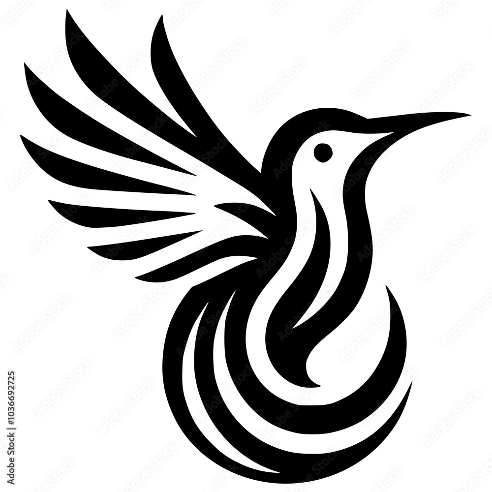 Obraz premium black and white bird