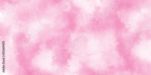 Abstract grainy fantasy smooth light pink watercolor paper texture with clouds, Grunge background frame Soft pink paper texture, pink watercolor background abstract texture with stains.