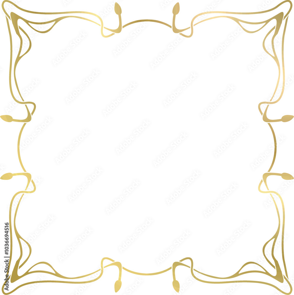art nouveau frame on white background art nouveau frame on white background
