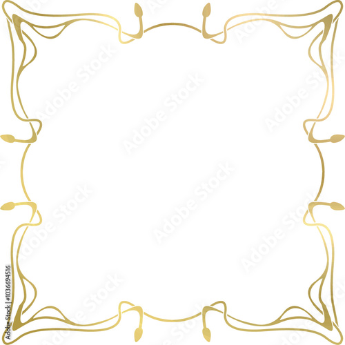 art nouveau frame on white background	