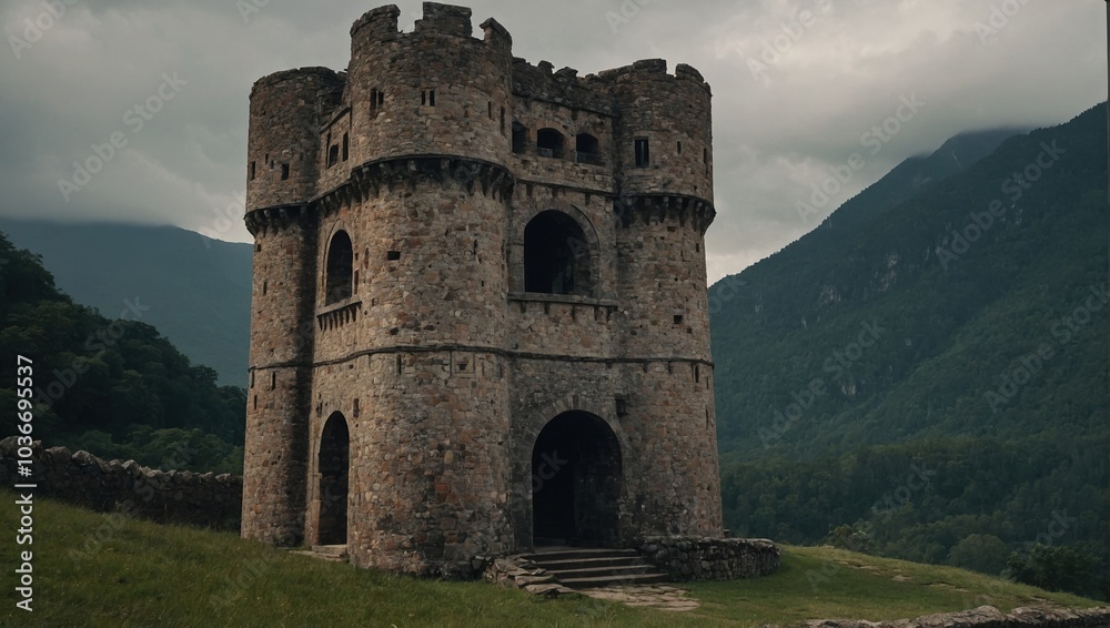 The archer tower serves as a historical marker for travelers The archer tower serves as a historical marker for travelers