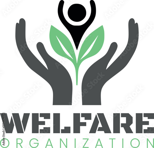 Social Welfare Organization Logo Concept Modern Symbol of Community Support and Care