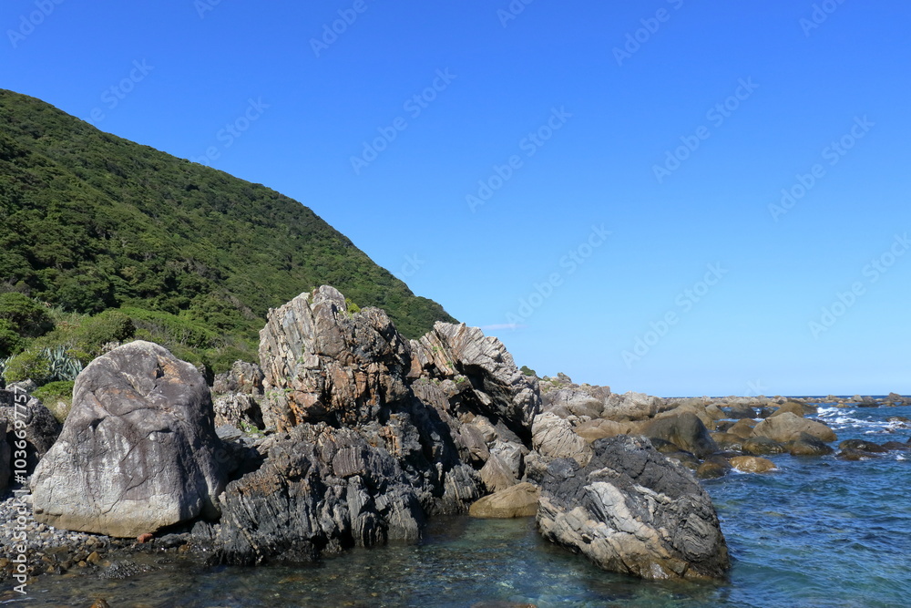 室戸岬の海岸景観　秋　（四国　高知県）