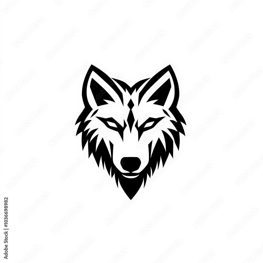A black and white illustration of a wolf's head with a fierce expression. A black and white illustration of a wolf's head with a fierce expression.