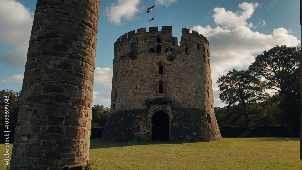 The archer tower showcases the beauty of its surroundings The archer tower showcases the beauty of its surroundings