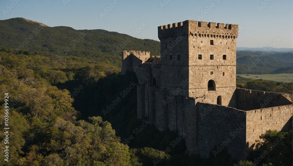 The archer tower showcases the beauty of nature surrounding it The archer tower showcases the beauty of nature surrounding it