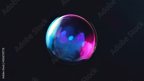 Glowing sphere or soap bubble in the dark