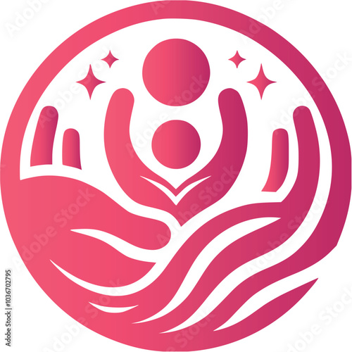 Abstract minimalist red charity welfare logo ideas generated Ai