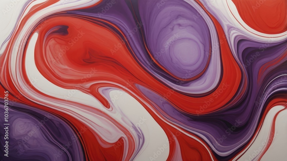 Abstract Red and Purple Swirls Fluid Art Vivid Background Abstract Red and Purple Swirls Fluid Art Vivid Background