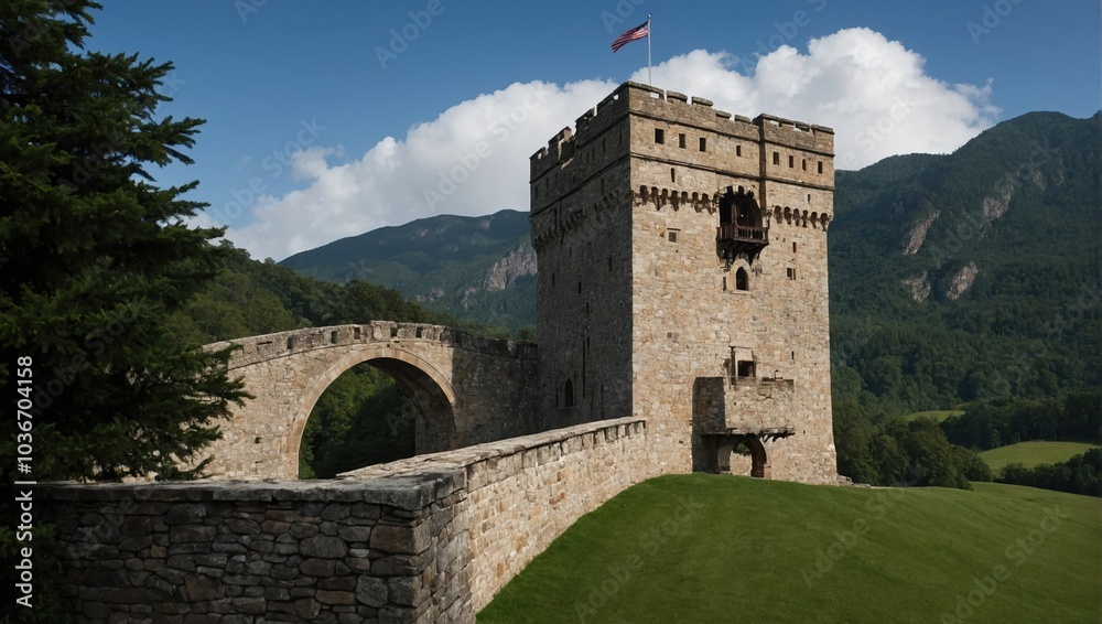 The archer tower stands guard against enemy advances The archer tower stands guard against enemy advances