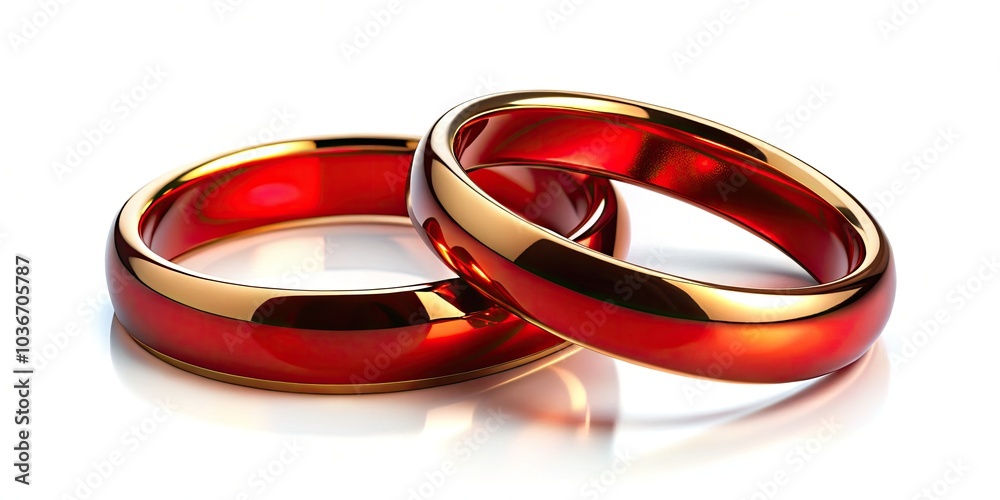 Elegant Minimalistic Red Gold Wedding Rings on White Background for Proposals, Valentine's Day, and Wedding Ads | Simple and Timeless Ring Photography Elegant Minimalistic Red Gold Wedding Rings on White Background for Proposals, Valentine's Day, and Wedding Ads | Simple and Timeless Ring Photography