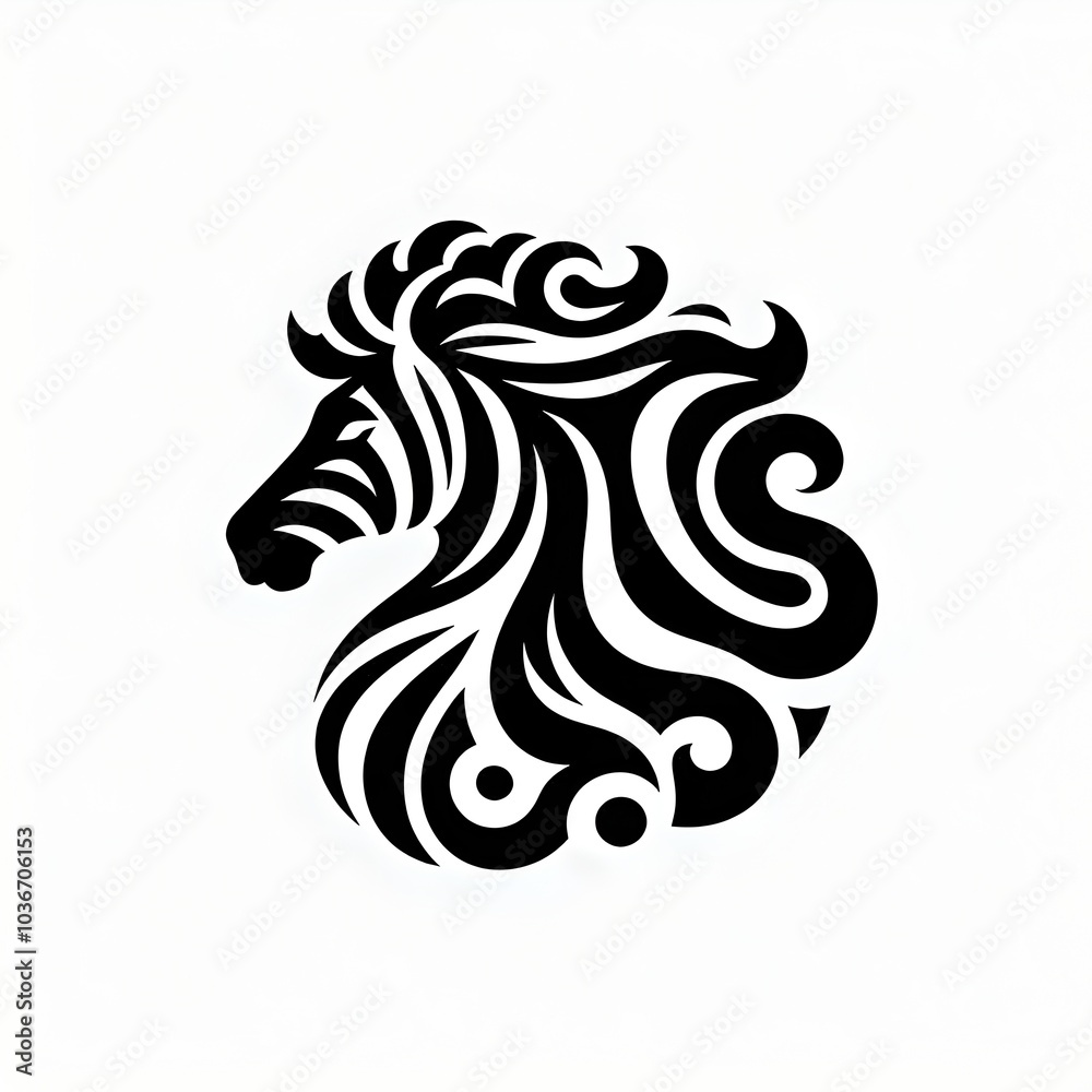 Abstract Zebra Head, Tribal Art, Black and White, Vector Illustration Abstract Zebra Head, Tribal Art, Black and White, Vector Illustration