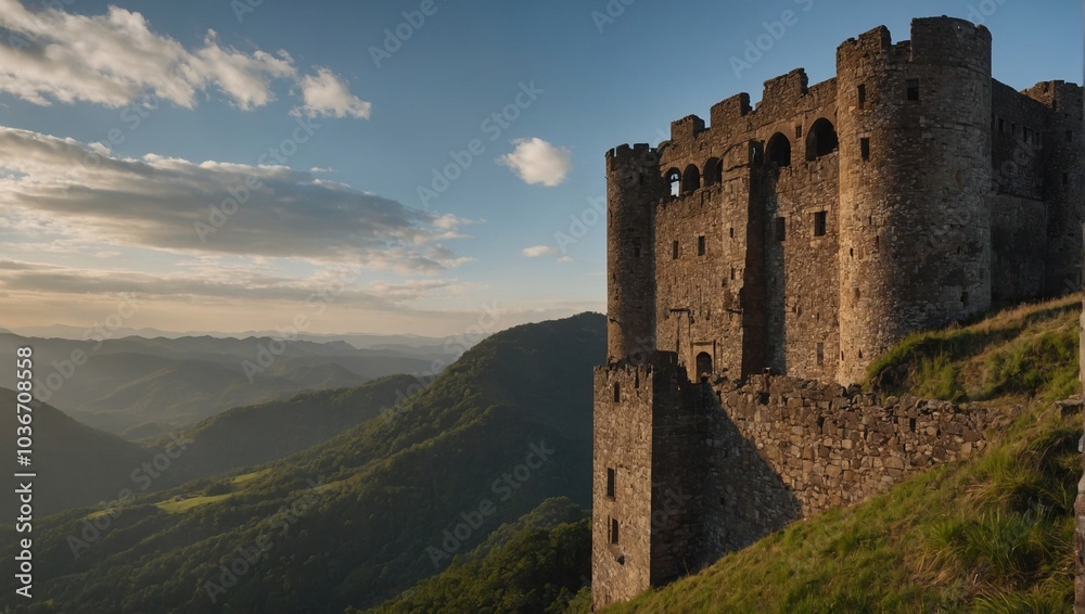 The archer tower stands proud, guarding the landscape with its timeless presence The archer tower stands proud, guarding the landscape with its timeless presence