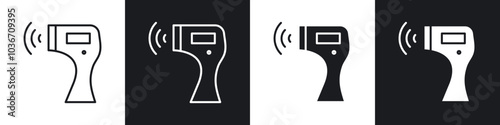 Contactless infrared thermometer icon