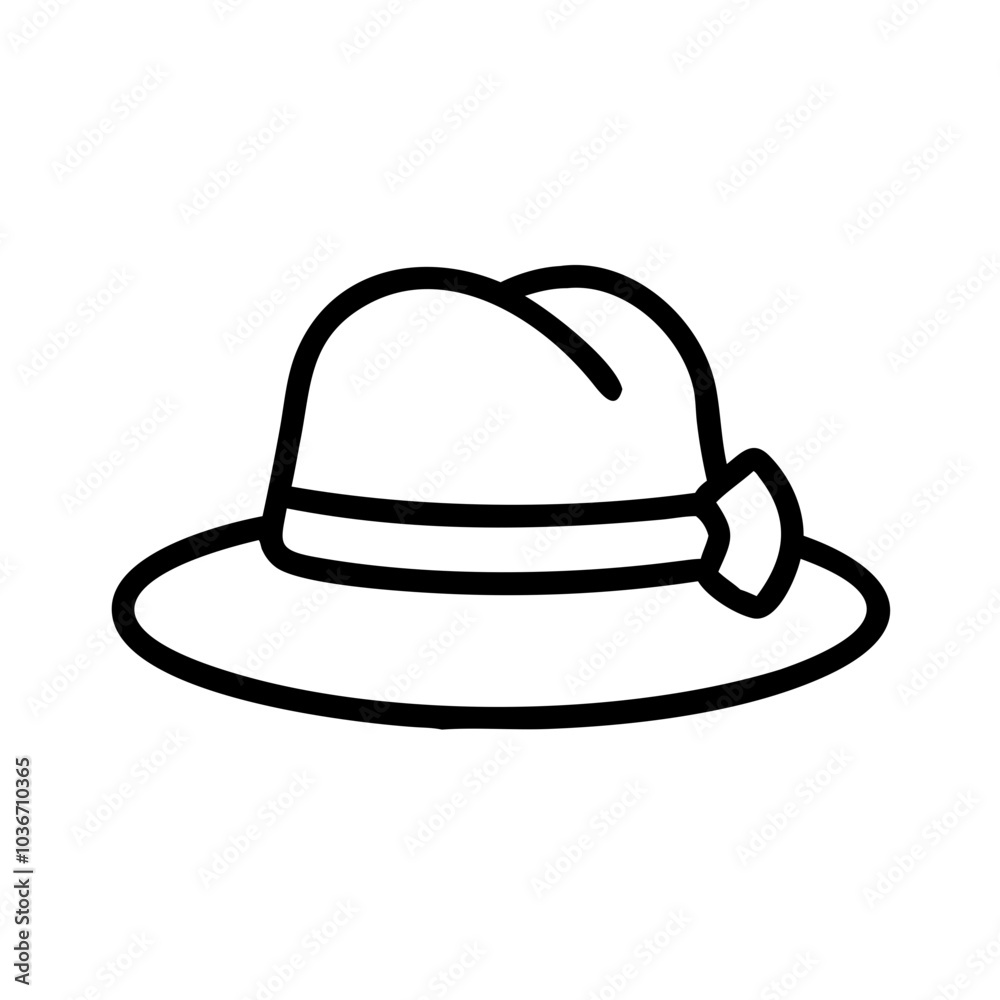 Stylish hat illustration with a ribbon on a white background
Stylish hat illustration with a ribbon on a white background