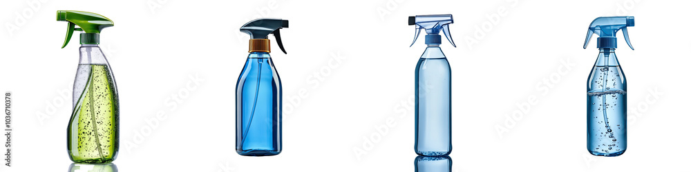 Cleaning spray bottle - Bottle used for cleaning surfaces in the refrigerator Isolated on Clear White Background Highly Detailed Cleaning spray bottle - Bottle used for cleaning surfaces in the refrigerator Isolated on Clear White Background Highly Detailed