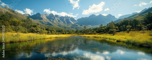 Scenic Jonkershoek nature reserve, Generative AI photo