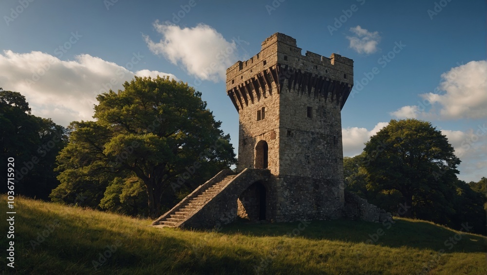 The archer tower stands strong, a guardian of the village's storied past The archer tower stands strong, a guardian of the village's storied past