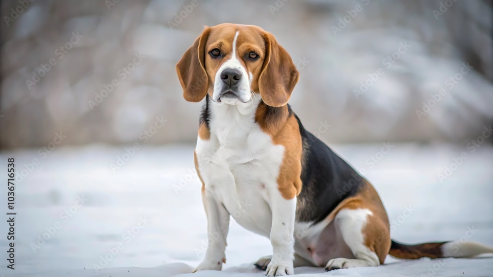 Cute Beagle Dog Sitting Cute Beagle Dog Sitting