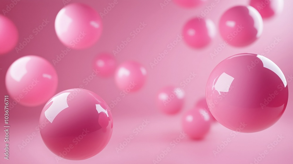 Elegant Pink Bubbles Floating in a Soft Abstract Background Elegant Pink Bubbles Floating in a Soft Abstract Background