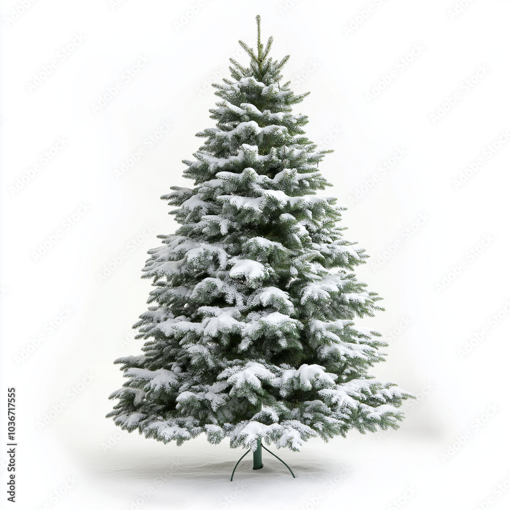 Fototapeta premium Beautiful Christmas tree for new year isolated on a white background