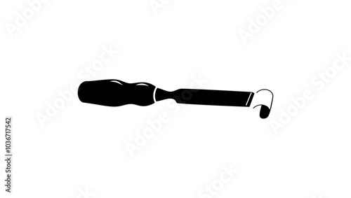 Wood Chisel emblem, black isolated silhouette