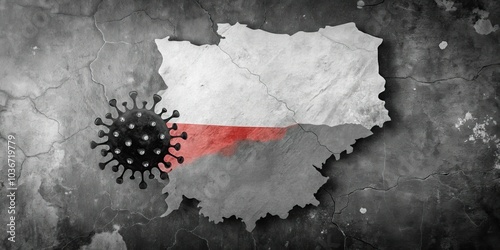 Wallpaper Mural Minimalist Representation of Coronavirus Impact on Poland with Grunge Style Stamp Over Black Map Illustrating Quarantine and Isolation Themes in a Pandemic Context Torontodigital.ca