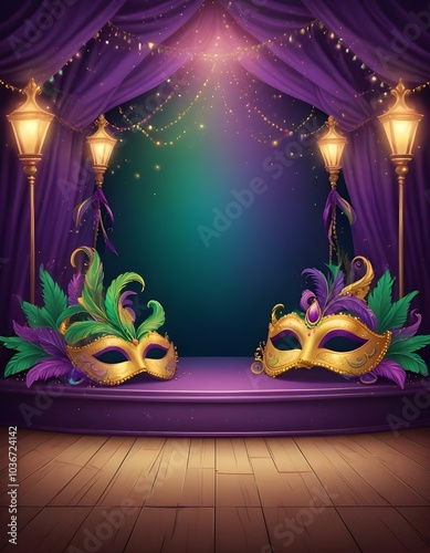 Colorful Mardi gras brazilian carnaval party background for poster or flyer basic  photo