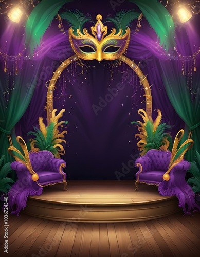 Colorful Mardi gras brazilian carnaval party background for poster or flyer basic  photo