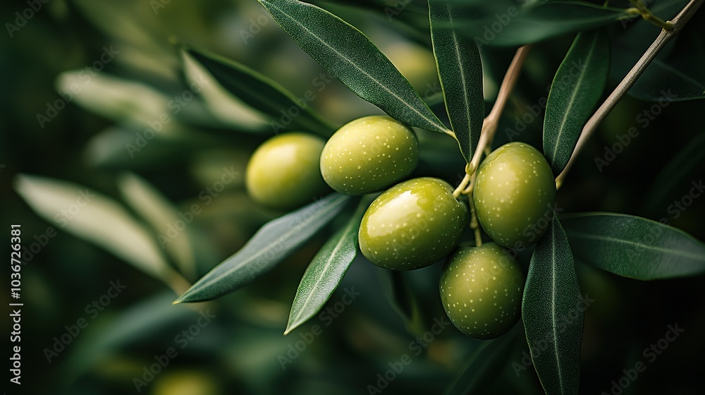 Green olives on branch
Green olives on branch