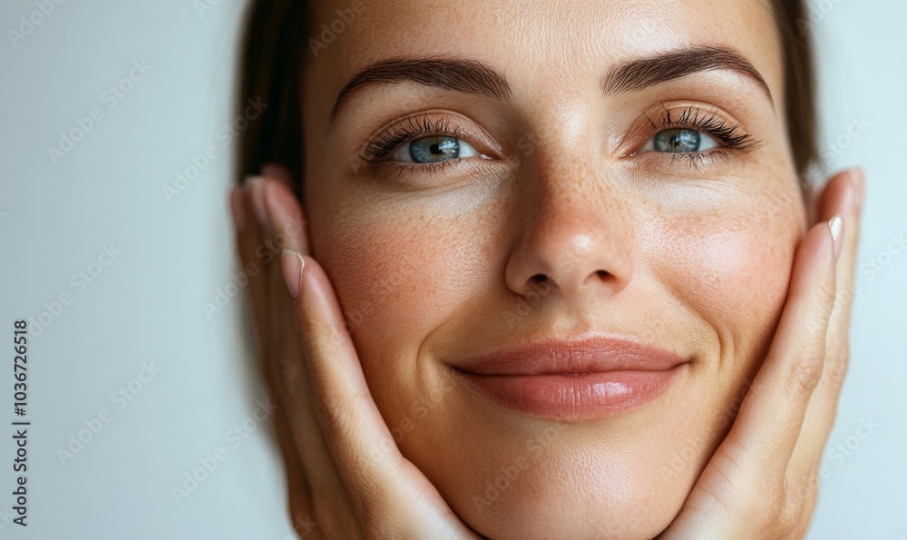 Anti wrinkles aesthetic treatment on face, Generative AI Anti wrinkles aesthetic treatment on face, Generative AI