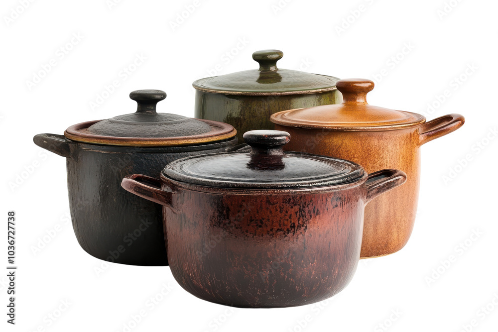 A Collection of Stylish and Modern Pots Isolated on a transparent Background Perfect for Home Decor and Interior Design Projects A Collection of Stylish and Modern Pots Isolated on a transparent Background Perfect for Home Decor and Interior Design Projects