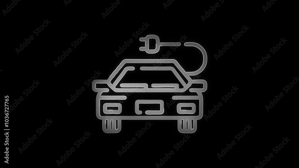 Electric car dashboard display. Electric Car Charging Indicating the Progress of the Charging, electric vehicle battery indicator showing an increasing battery charge