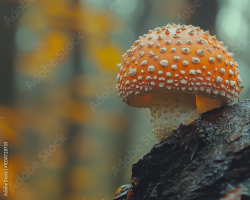 Mushroom that is sitting on top of a tree branch - Outdoor photo